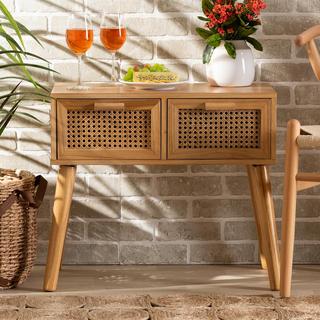 Falan 2-Drawer Rattan Console Table
