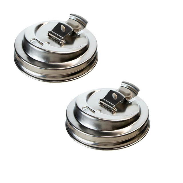CHOULULUED 2PCS Mason Jar Drinking Lids,Stainless Steel Wide Mouth Mason Jar Sip Lid Accessories,Anticracking Leak Proof Seal Flip Cap Cover Airtight Accessories for Drink