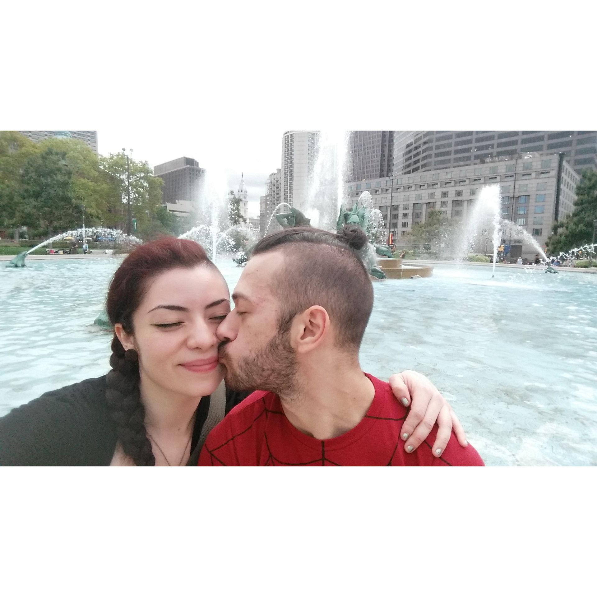 One of our first dates to the Franklin Art Institute