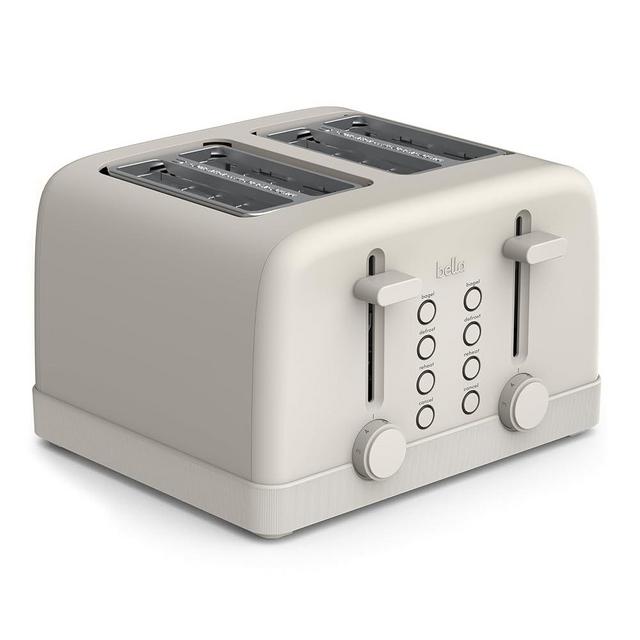 bella 4 Slice Toaster, 6 Setting Shade Control w Reheat, Cancel, Bagel & Defrost Buttons, Removable Crumb Tray, Anti Jam & Auto Shutoff, Auto Centering Guides & Cord Wrap, 1500 Watt, Oatmilk