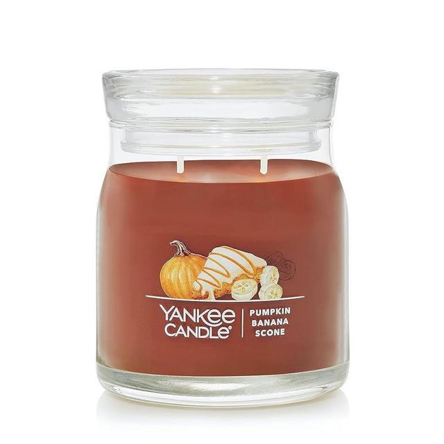 Yankee Candle Pumpkin Banana Scone Scented, Signature 13oz Medium Jar 2-Wick Candle, Over 35 Hours of Burn Time