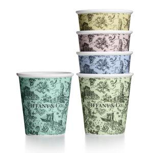 Tiffany & Co. Set-of-Five Toile China Coffee Cups