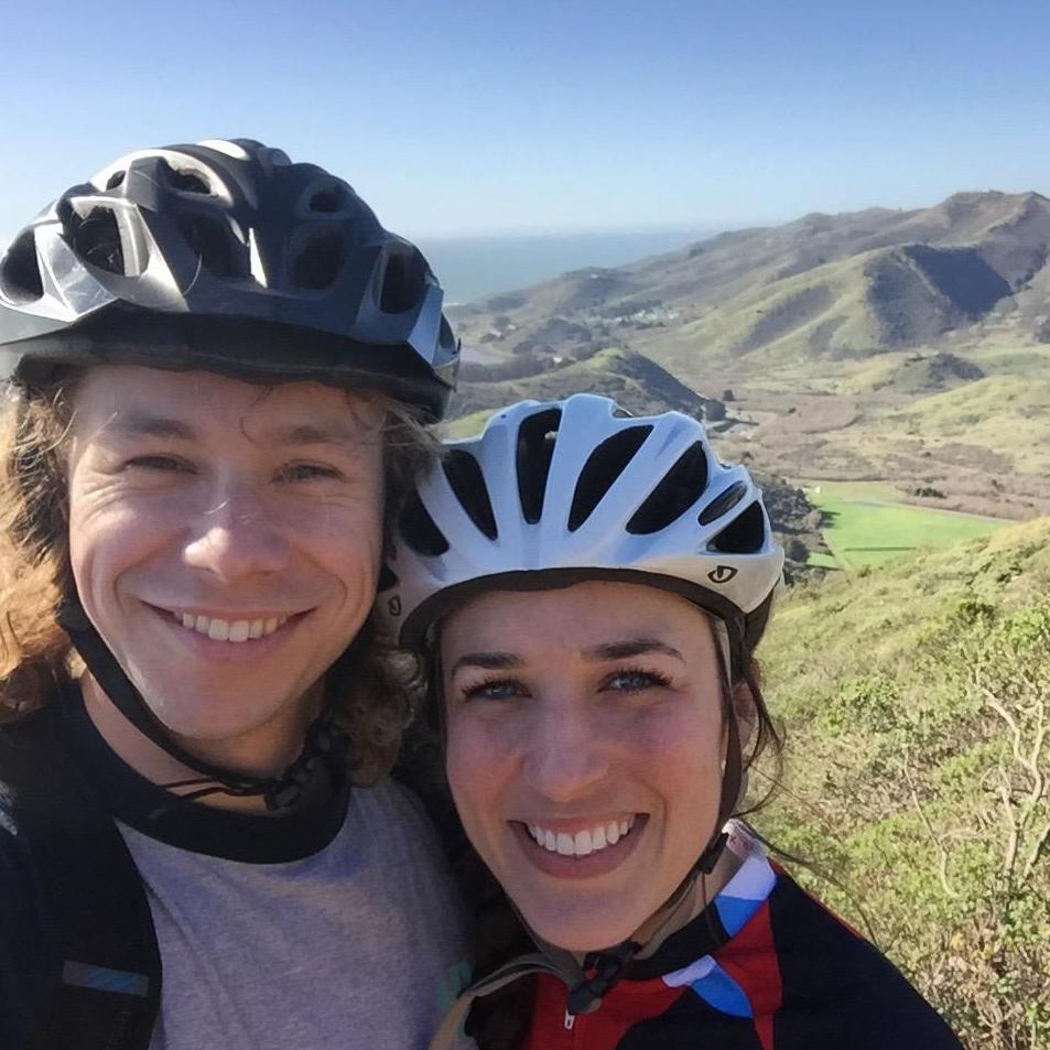 The first photo we ever took together. Biking up Hawk Hill in Feb 2017.