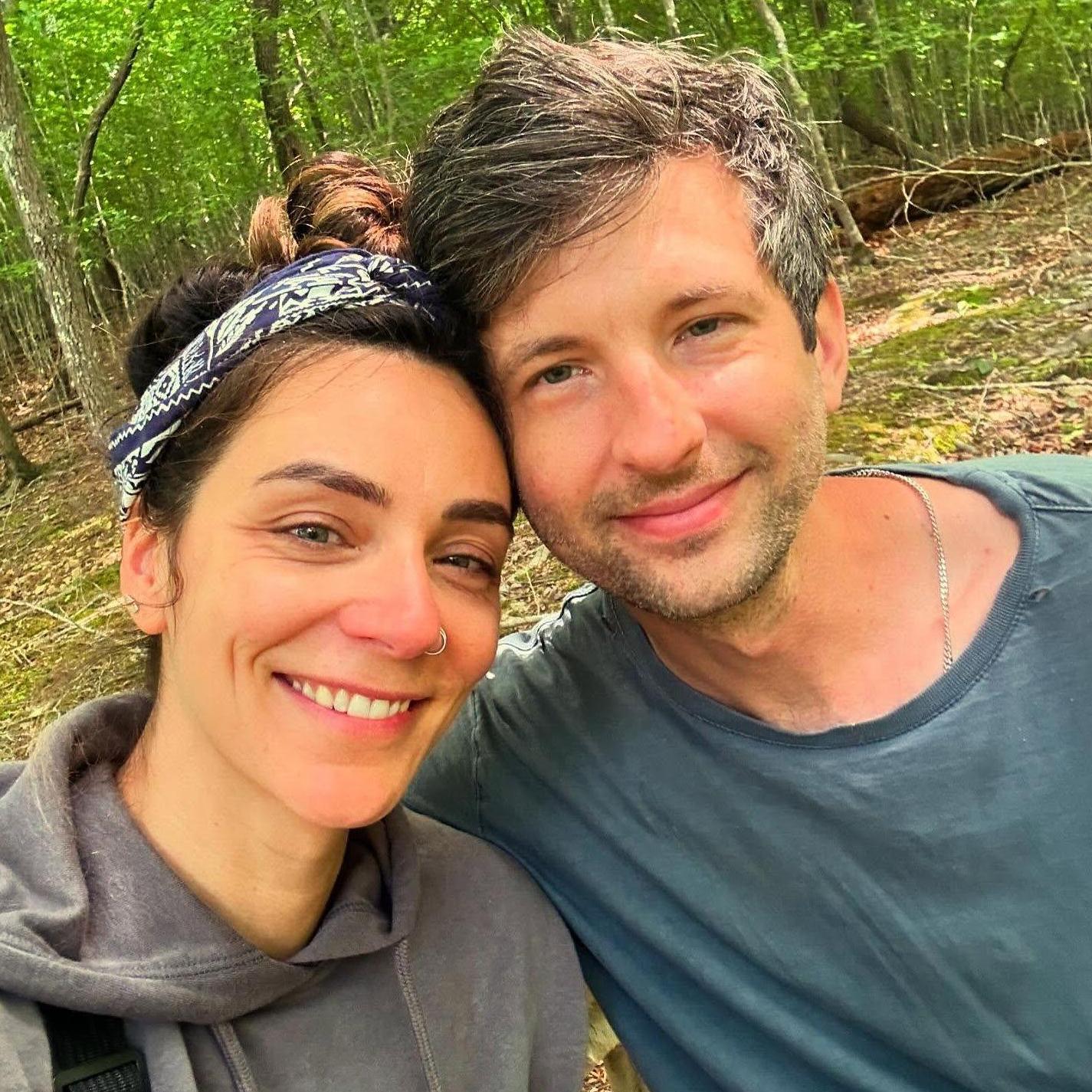 Anna proposed on a bluff overlooking the Eno River just 10 minutes behind their home!