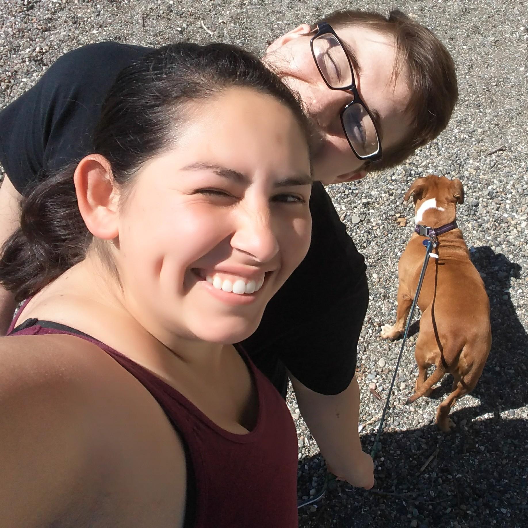 Just another photo during a hike; and just some annoyance from the dog that we stopped again for a picture.