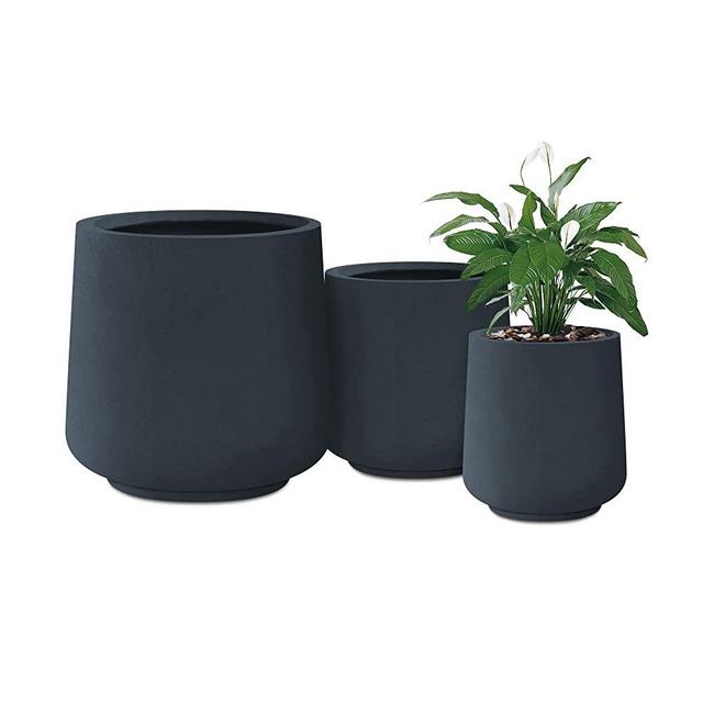 Kante 15.3"+11.6"+8.2" Dia Round Concrete Planter,Large Planter Pots Containers with Drainage Holes for Patio, Balcony, Backyard, Living Room