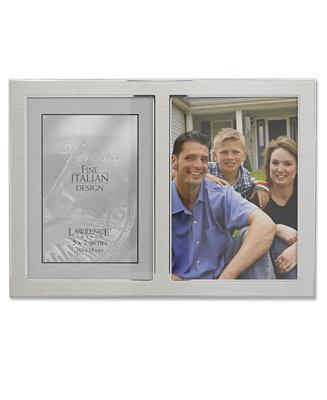 Brushed Silver Metal and Shiny Metal Two Tone Hinged Double Opening Panel - 5" x 7"