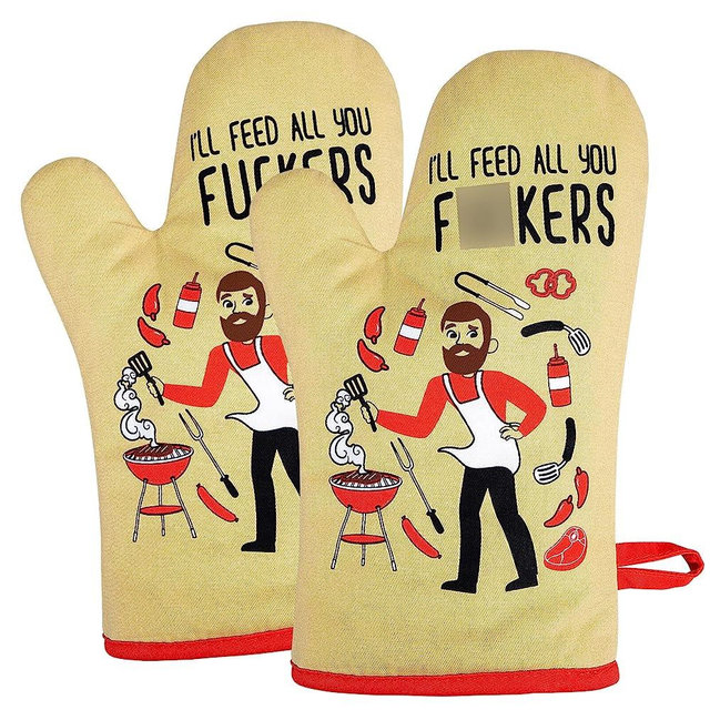 Miracu Funny Oven Mitts, Gifts for Chefs, Cooking BBQ Oven Mitt - Funny Cooking Gifts for Dad, Brother, Husband, Boyfriend - Funny Kitchen Gadgets, Housewarming Gifts, Grilling Chef Gifts for Men