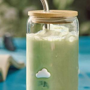 Cloud Icon Juice Glass Tumbler with Lid