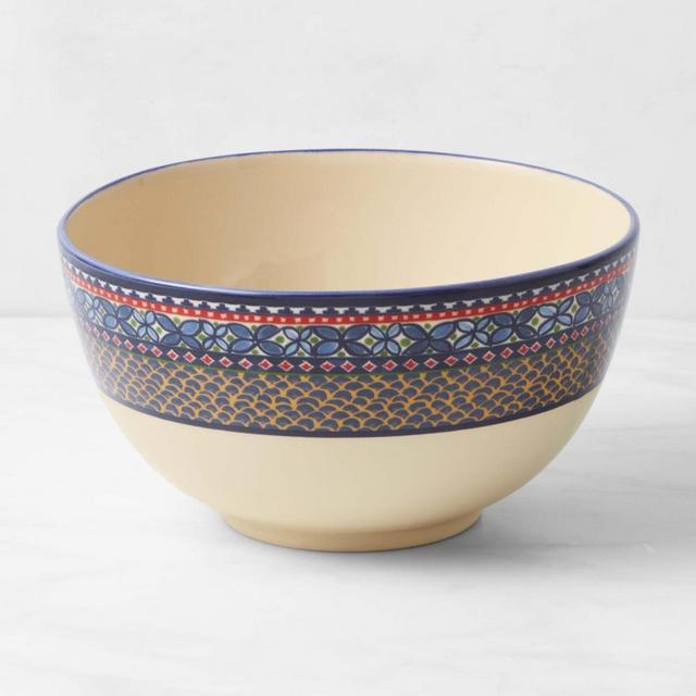 Sicily Ceramic Tall Serving Bowl, Blue