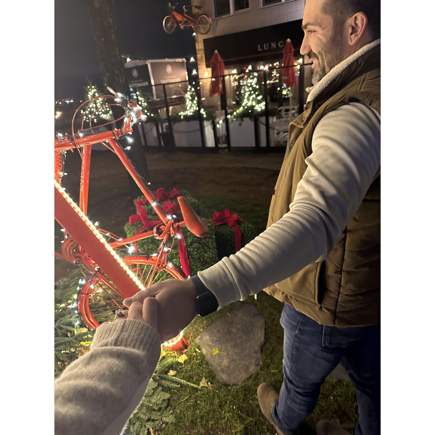 He proposed at our favourite restaurant in Halifax - The Bicycle Thief
