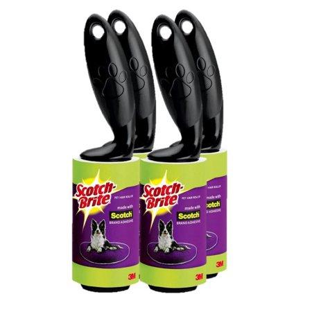 Scotch-Brite Pet Hair Lint Roller, 4 Count, Case Pack, 60 Sheets per Roller