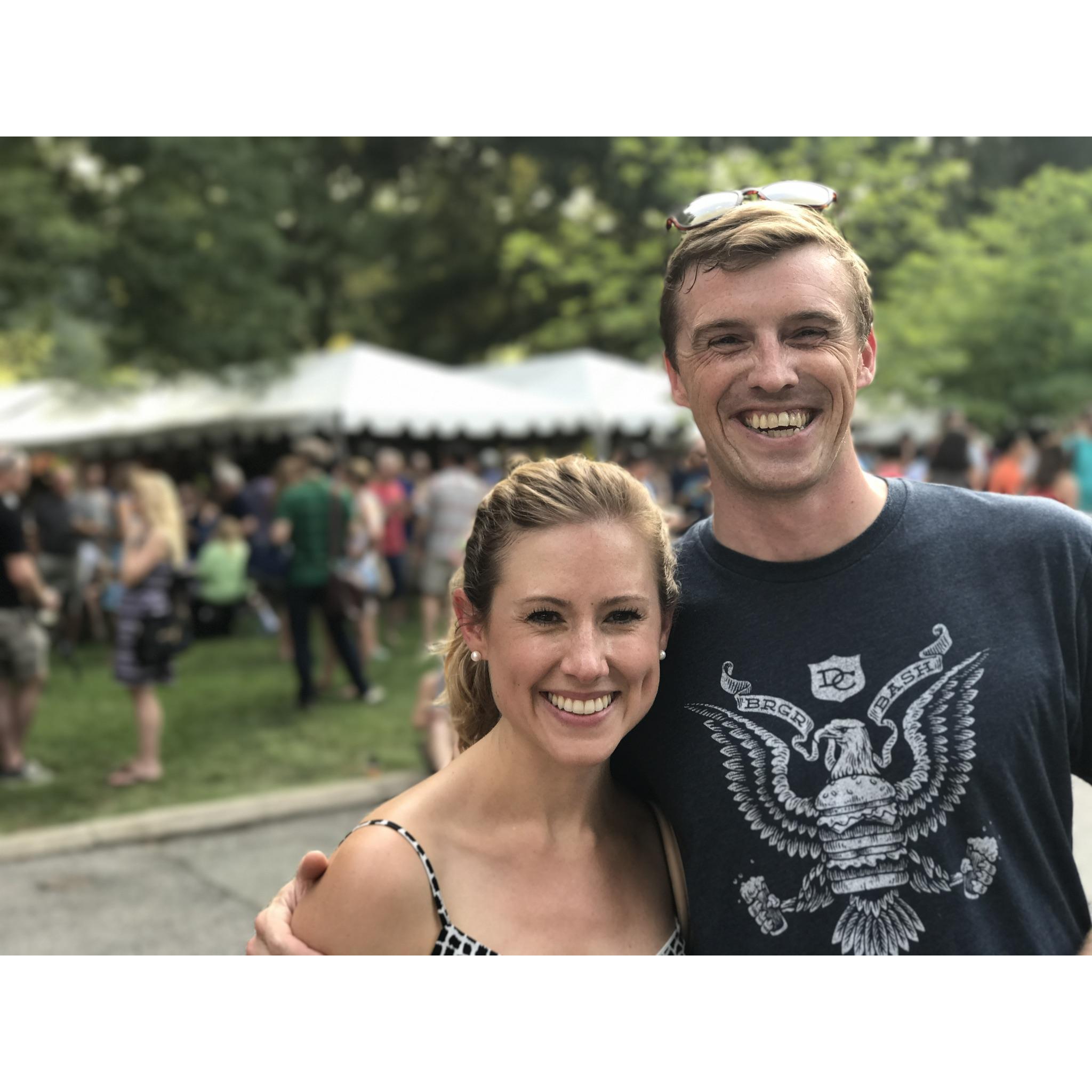 One of our first dates drinking beers at the zoo!