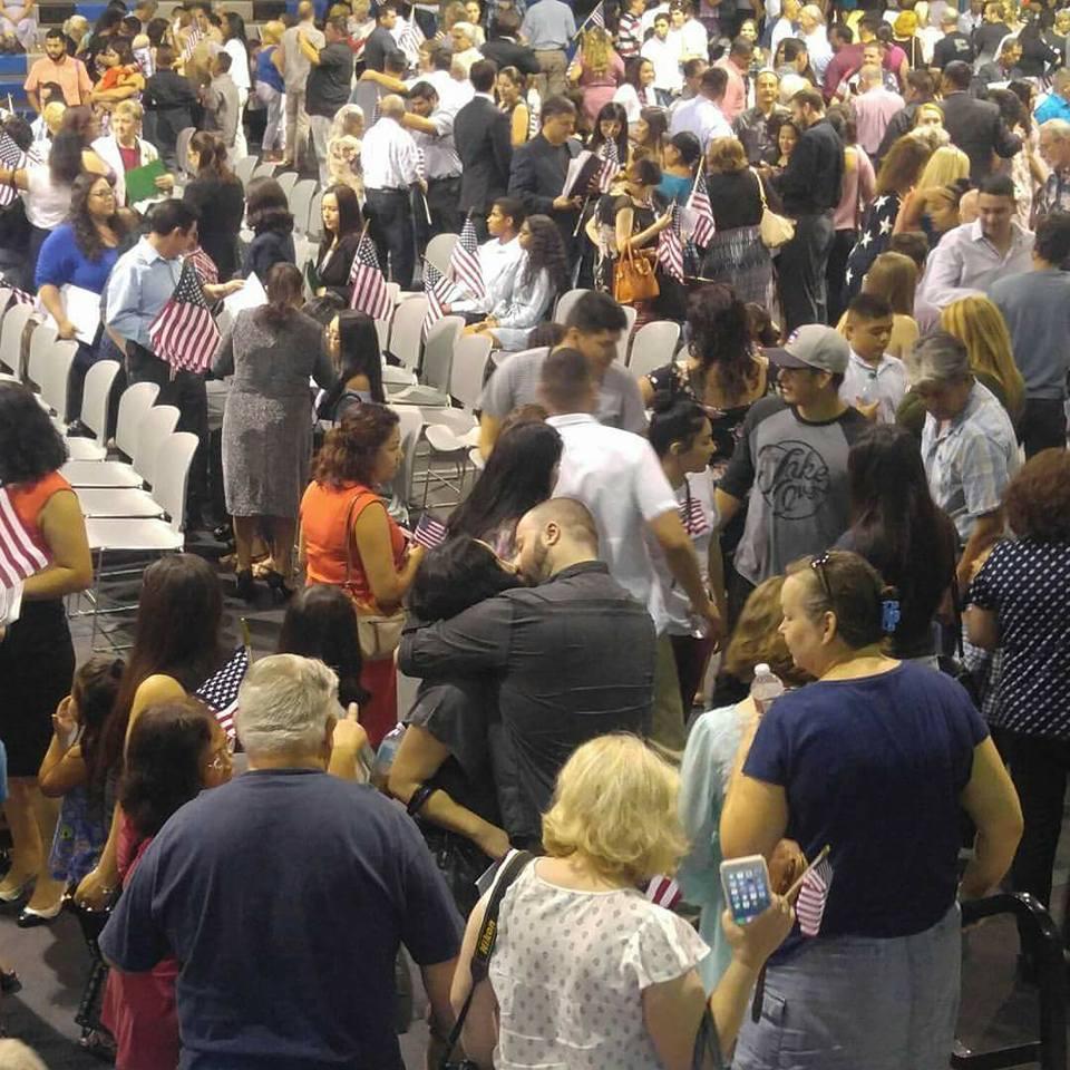 Can you find us? We are in the middle! This day I became an U.S. citizen! He is always there for me!