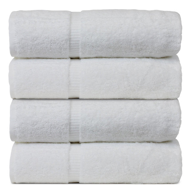 BC BARE COTTON Luxury Hotel & Spa Towel Turkish Cotton Bath Towel Set - Bath Towel - Set of 4 - White