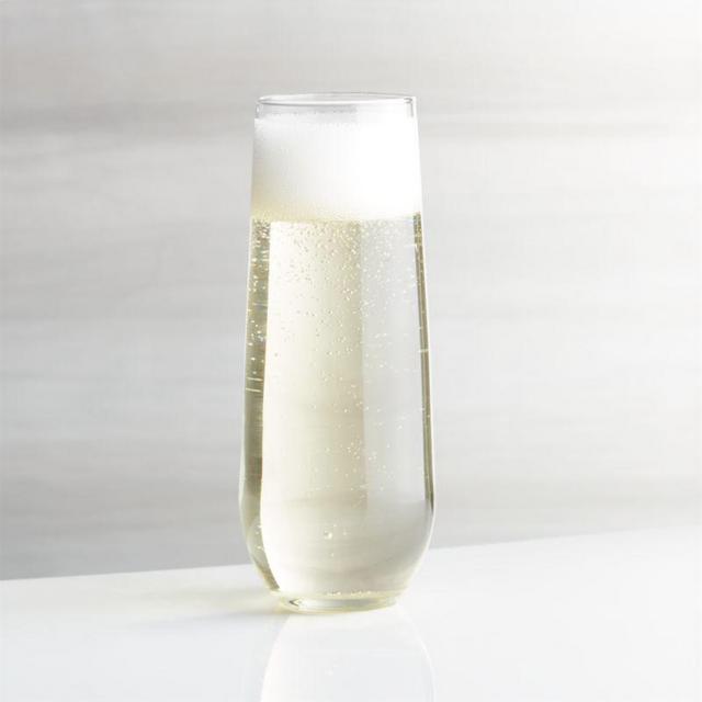 Aspen Stemless Flute Glasses, Set of 12