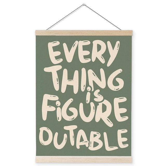 YQDEJ Everything is Figureoutable Inspirational Wall Art Poster Hanger Frame, Positive Affirmations Wall Decor, Motivational Wall Art for Home Office Classroom, 12x16 Inch
