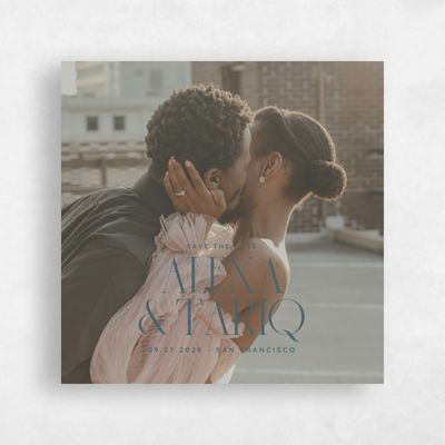 Deep Blue Spruce Wedding Save the Date - Seibel Square