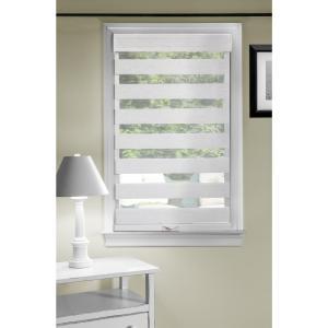 27 in. W x 72 in. L Celestial Light Filtering White Cordless Double Layered Privacy Roller Shade