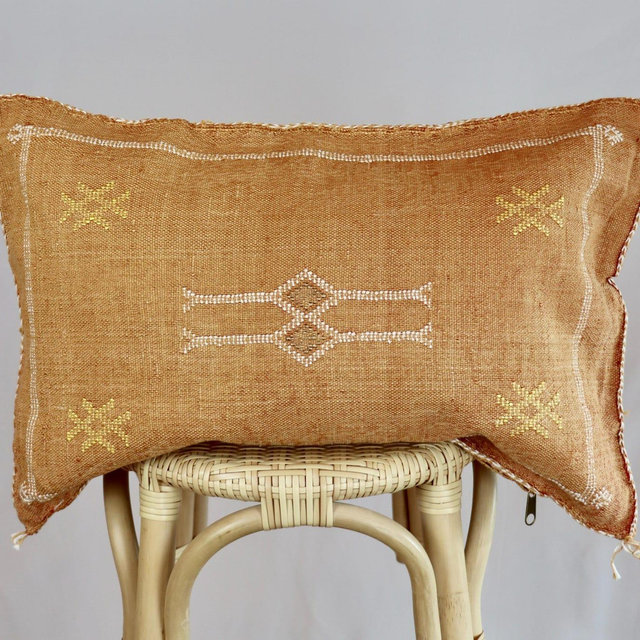 Terracotta Cactus Silk Pillow Cover