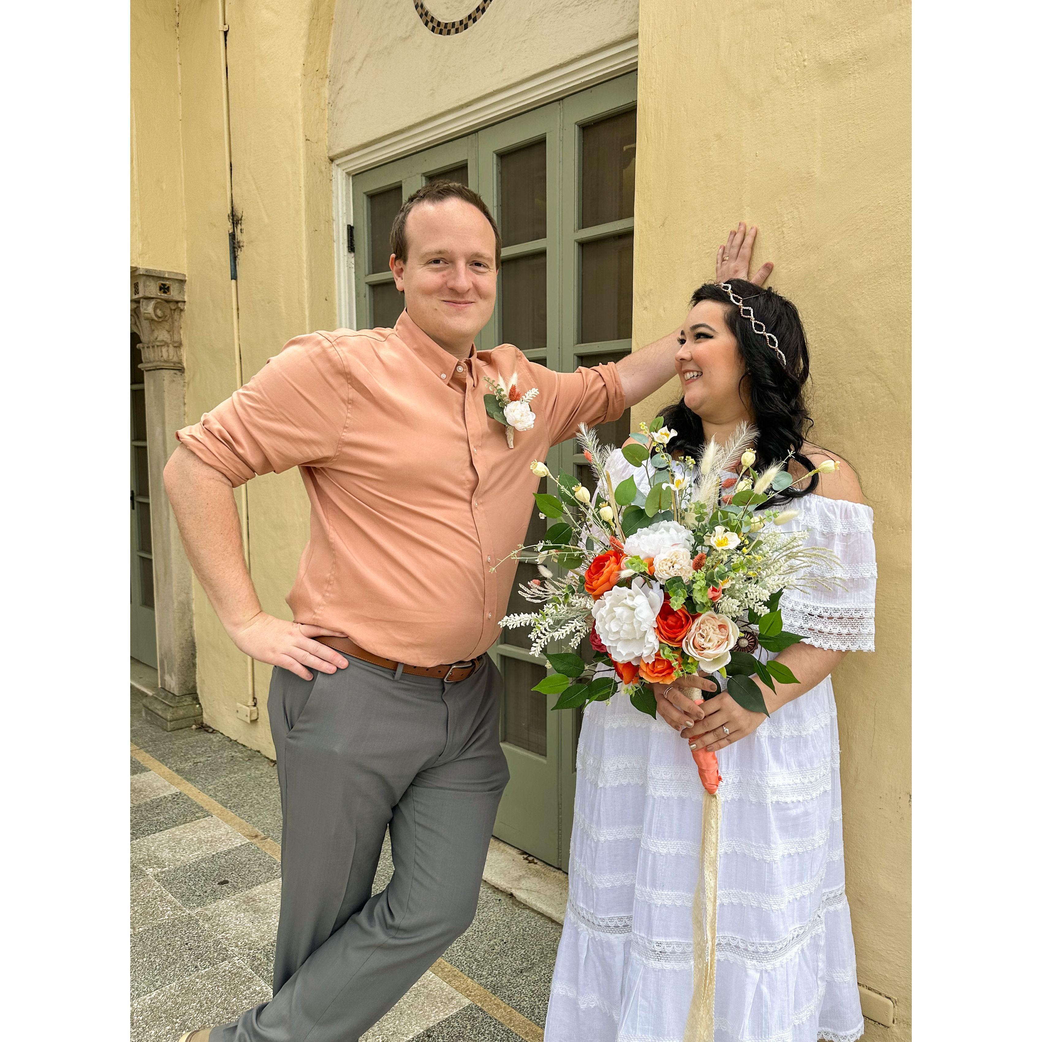 "Oh hey there," he said casually as they were already wearing their full wedding gear