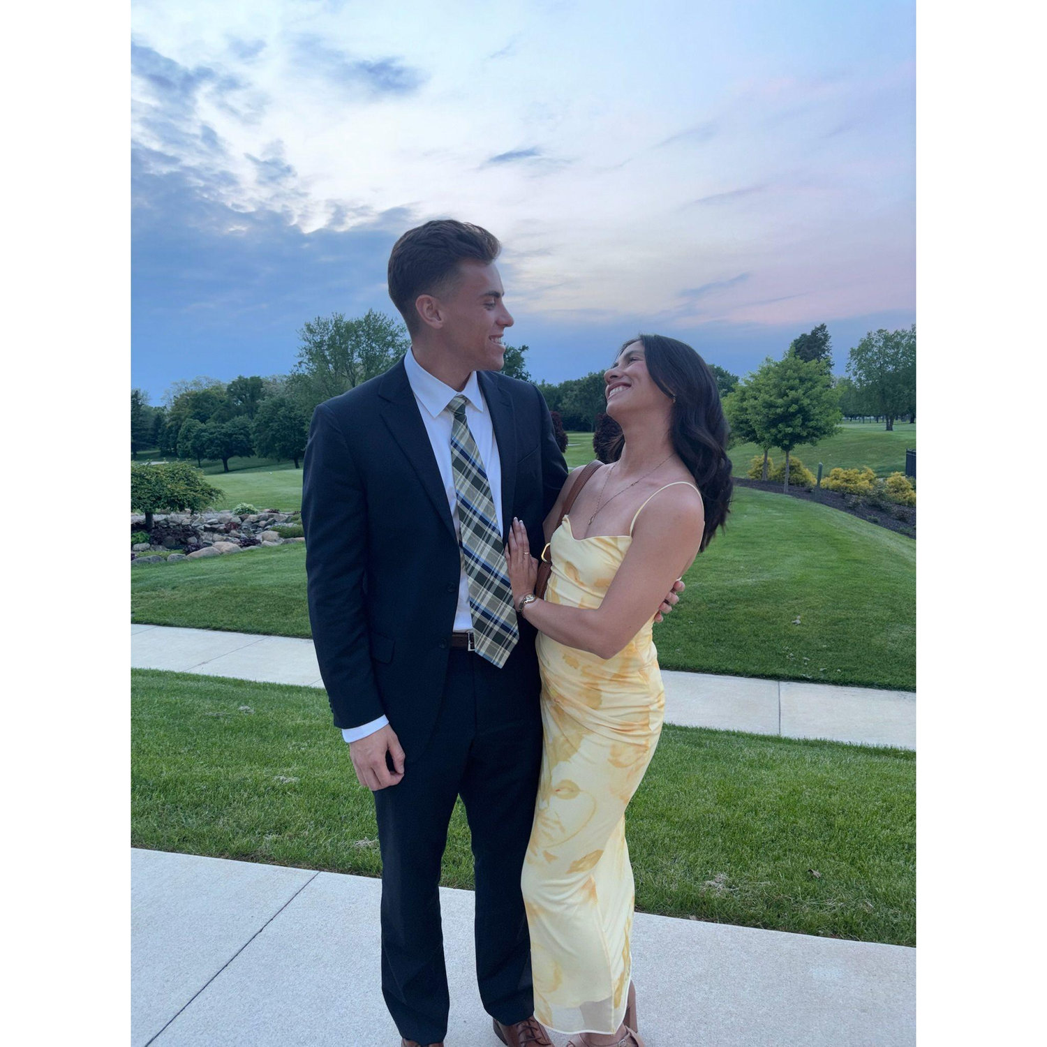 Ethan and Estela at a ROTC friend's wedding