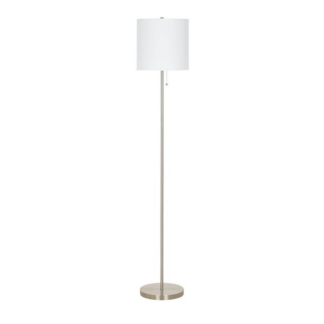 56.5" Metal Stick Floor Lamp (Includes LED Light Bulb)Silver - Cresswell Lighting