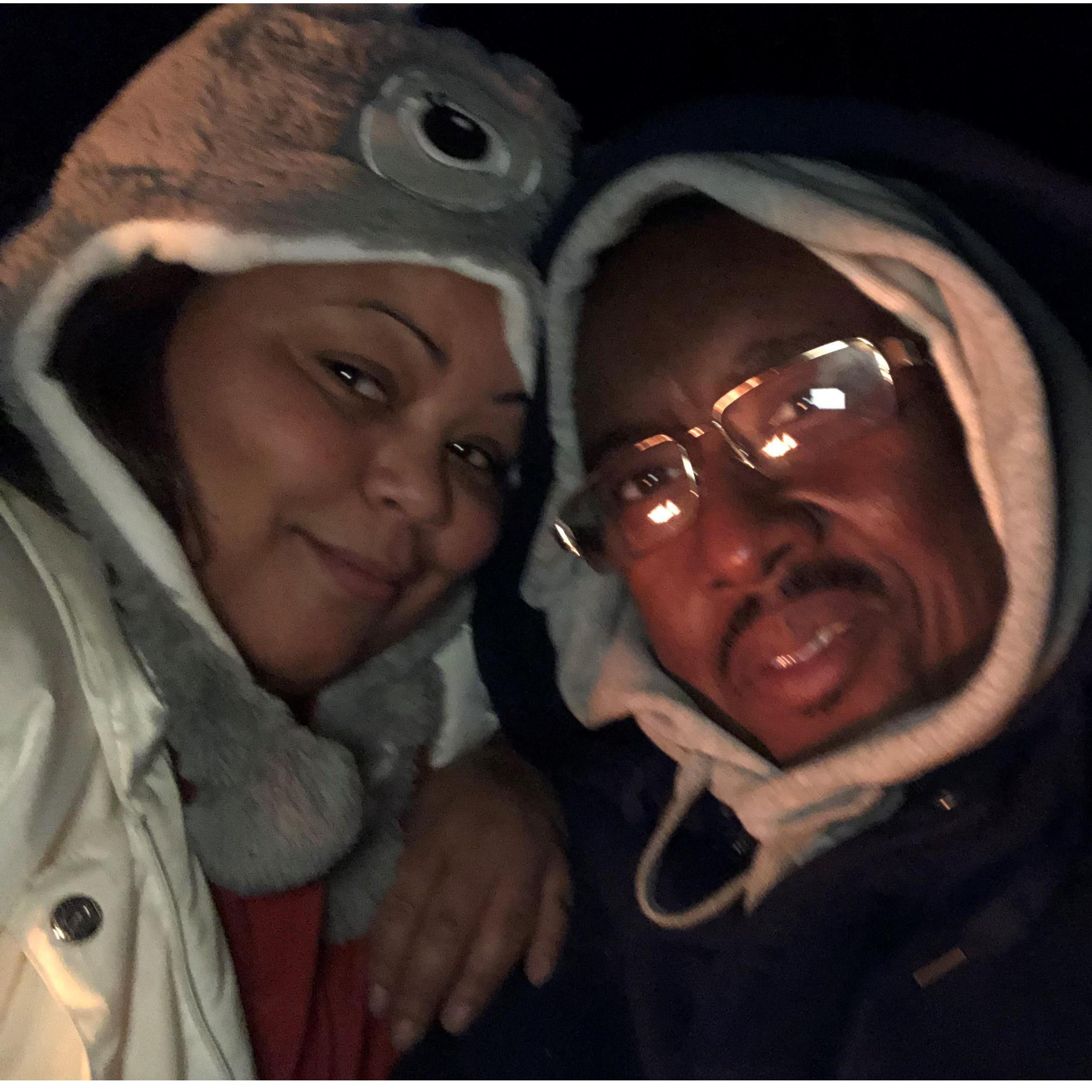 Enjoying a cozy bon fire