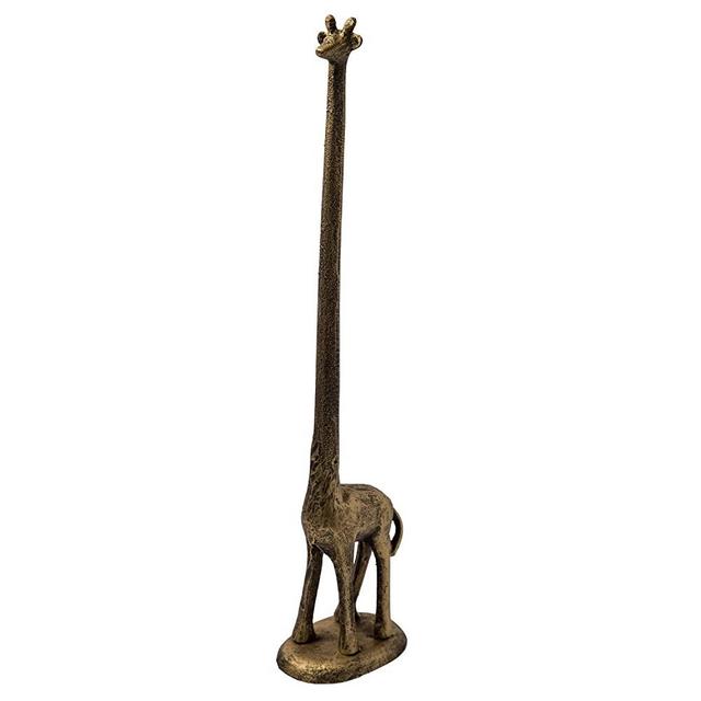 Paper Towel Holder or Free Standing Toilet Paper Holder- Cast Iron Giraffe Paper Holder - Bathroom Toilet Paper Holder or Stand Up Paper Towel Holder - Rustic Golden w/Vintage Finish by Comfify.