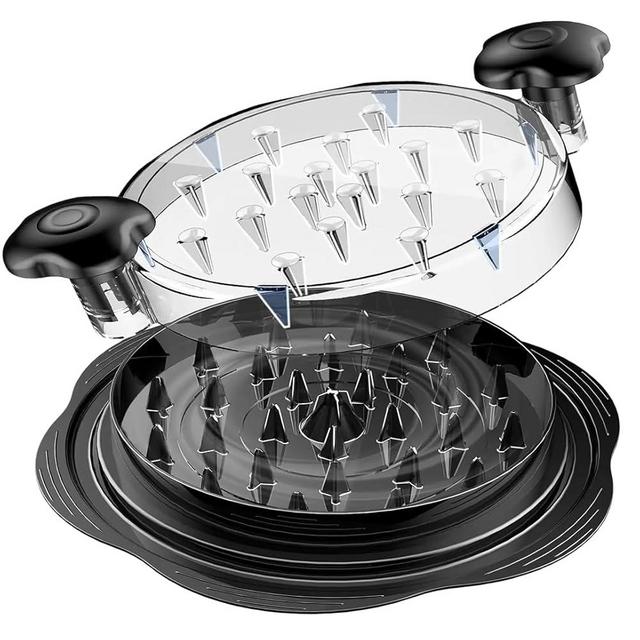 AMerryApple - Chicken Shredder | Shred Chicken Tool | Food Grade Material | Transparent Lid | Heavy-Duty Plastic | Heat-Resistant | Easy to Clean | Ergonomic Handle | Dishwasher Safe | Black