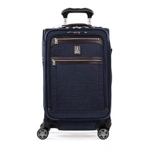 Travelpro Platinum Elite Softside Expandable Carry on Luggage, 8 Wheel Spinner Suitcase, USB Port, Suiter, Men and Women, True Navy Blue, Carry On 21-Inch