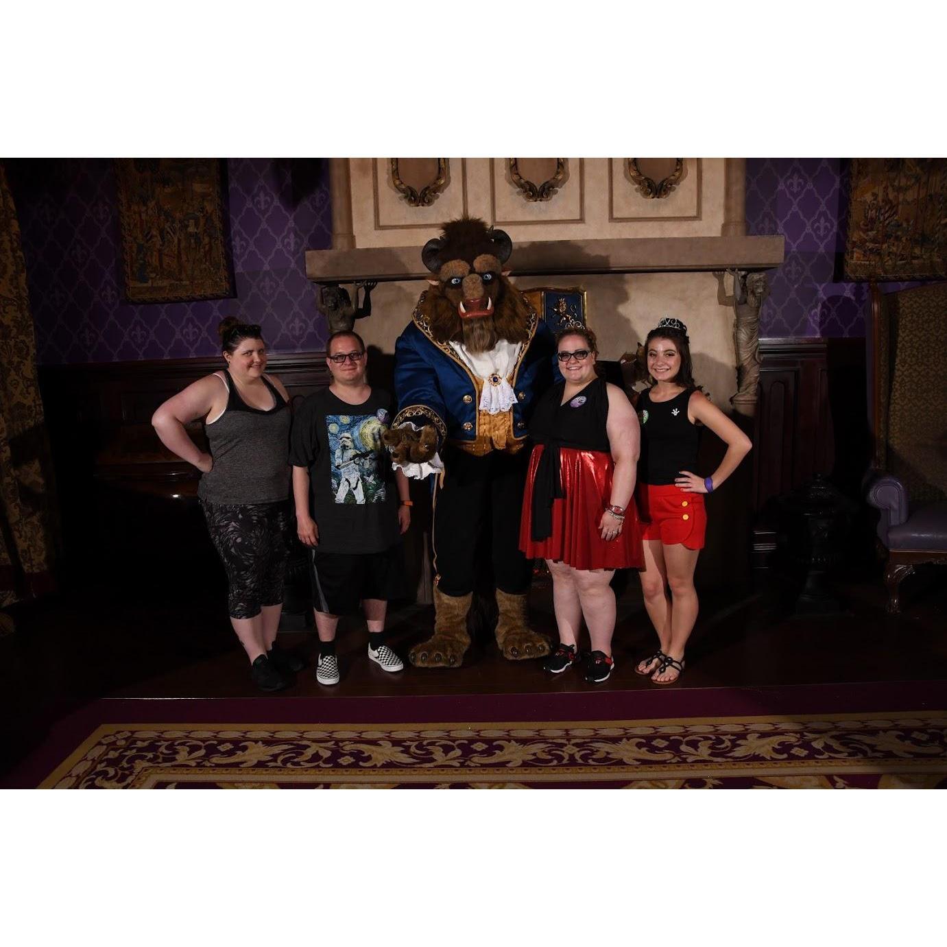 Meeting the Beast at Be Our Guest.