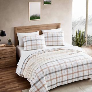 Jetty Island Plaid 3-Piece Reversible Quilt Set