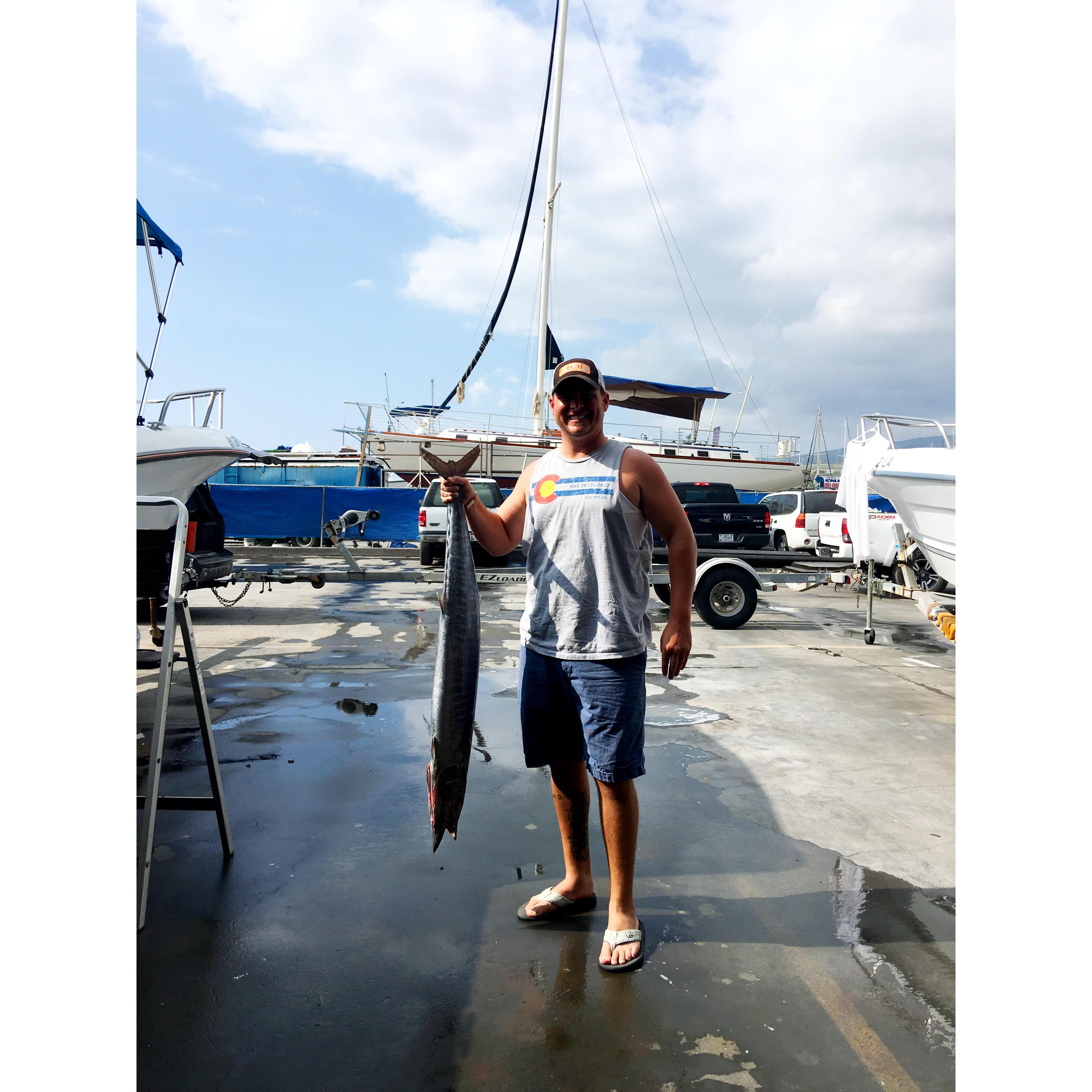 Chad's "ono"/wahoo catch while the Unreins were visiting