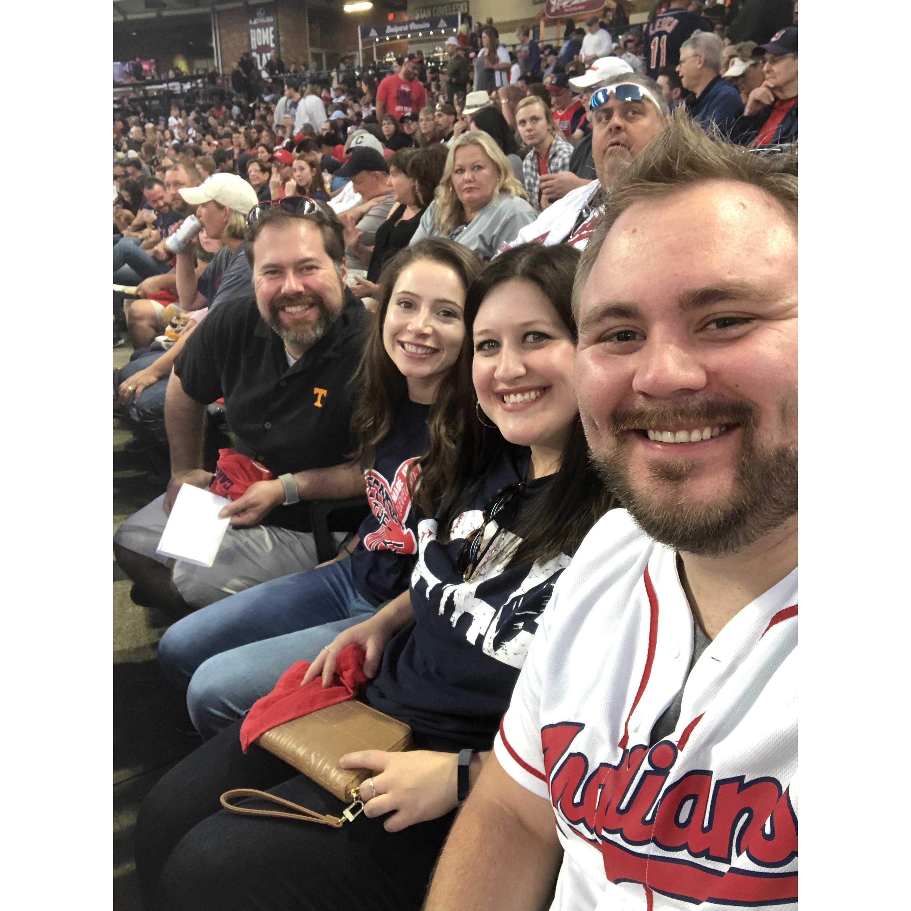 Our first Cleveland Indians game together! Getting to share it with our friends, Christine and Philip!
