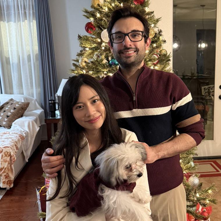 Our first christmas together with our new puppy!
