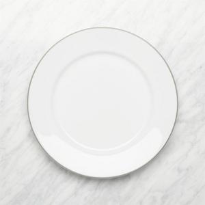 Aspen Grey Band Dinner Plates, Set of 8