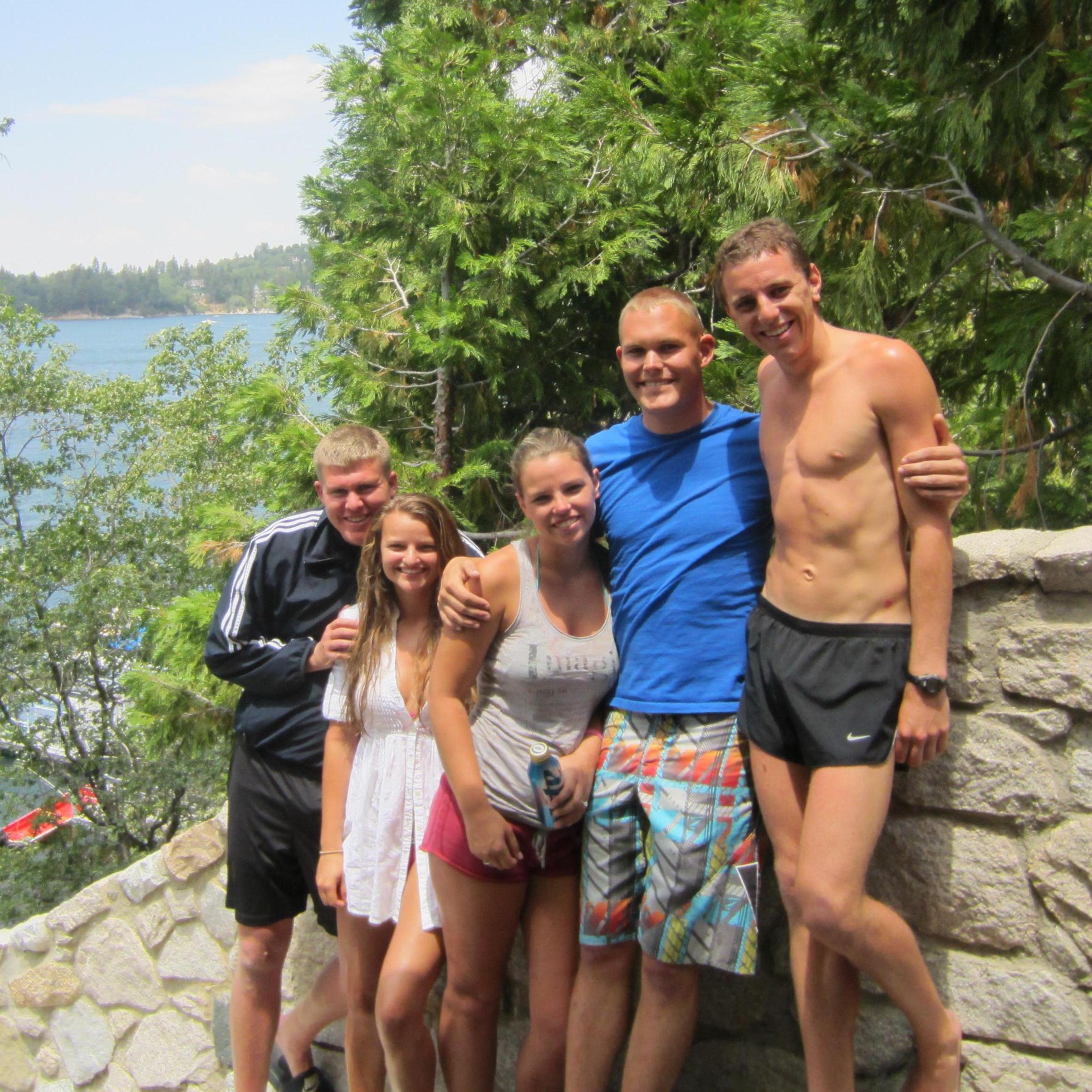 Lake Arrowhead with friends. Sam and Zach pre-3 kids.