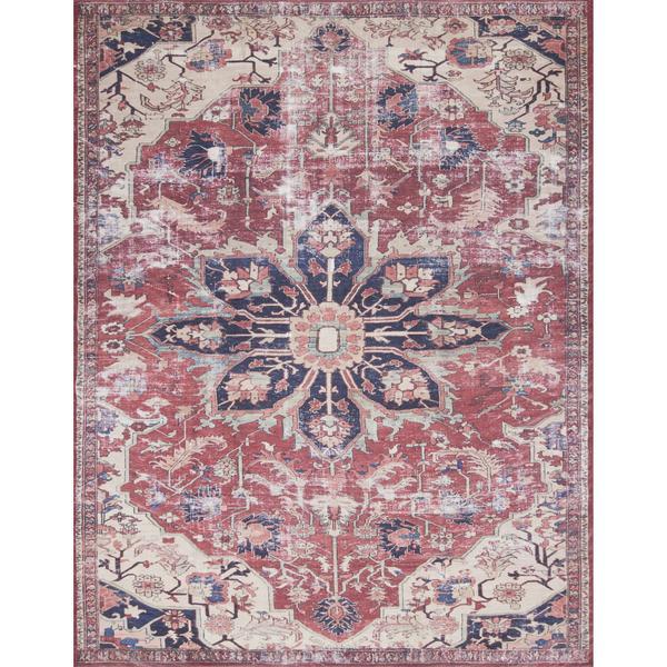 Lucca Rust Ivory Rug 5x7
