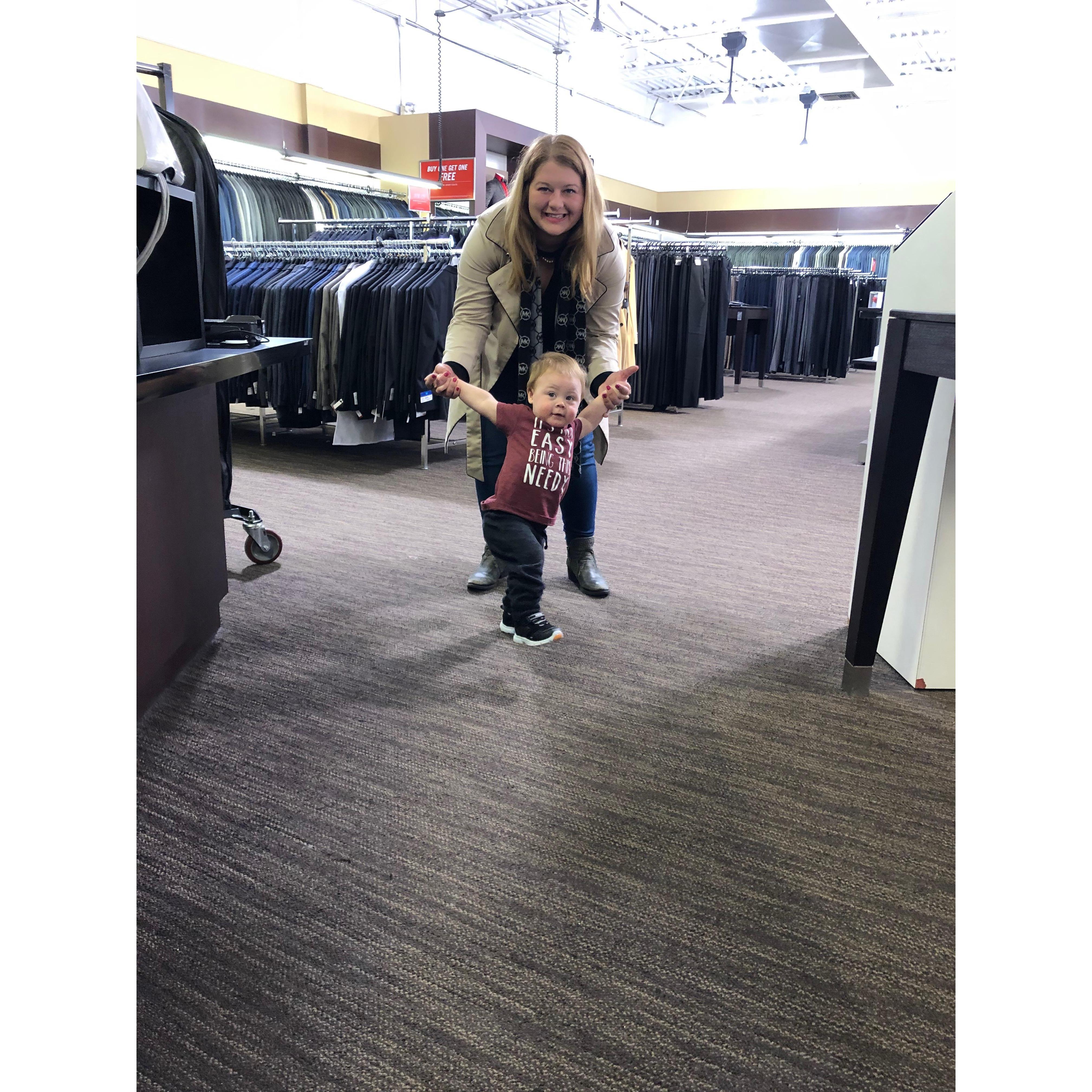 Trying on a suit for the wedding!