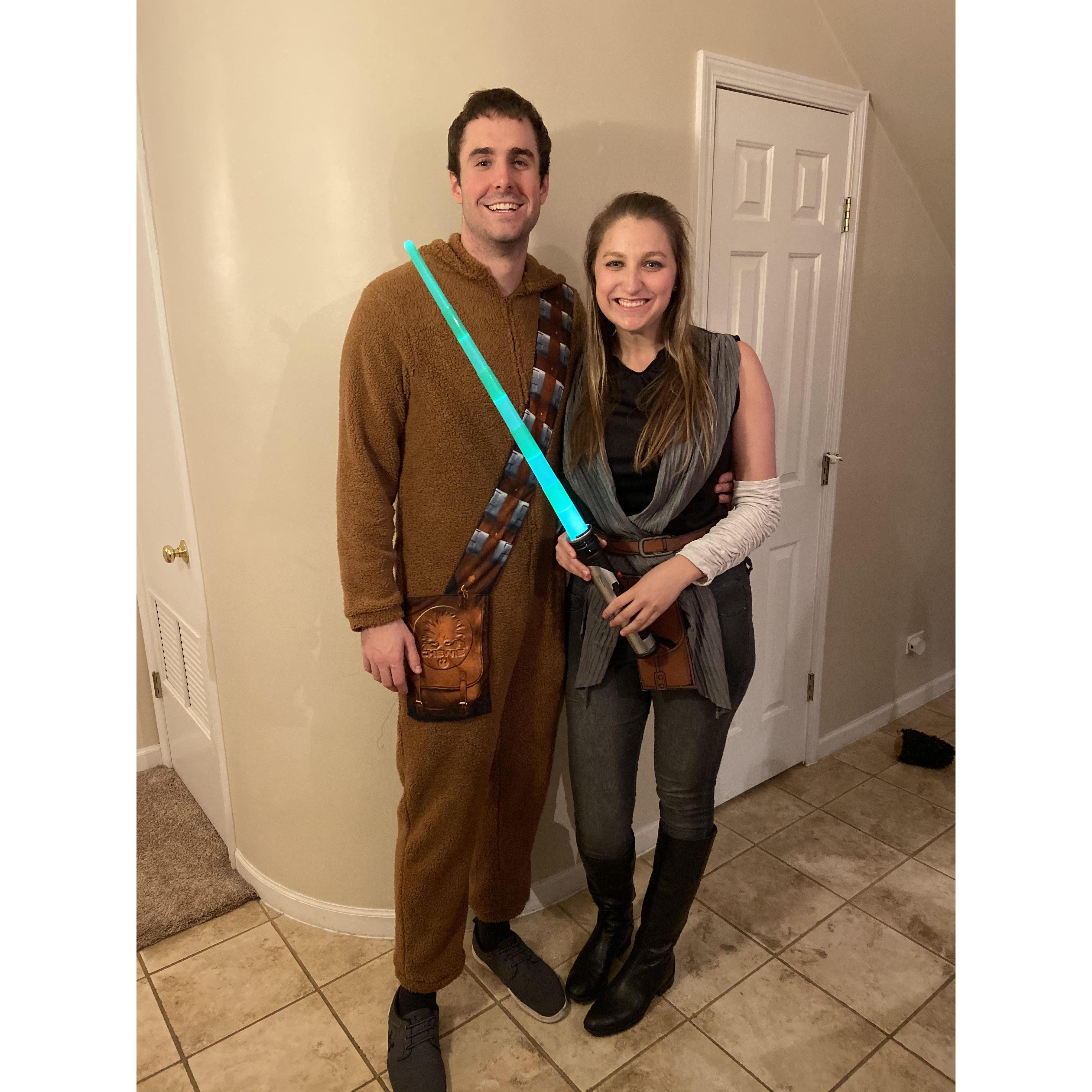 chewbacca and rey!
