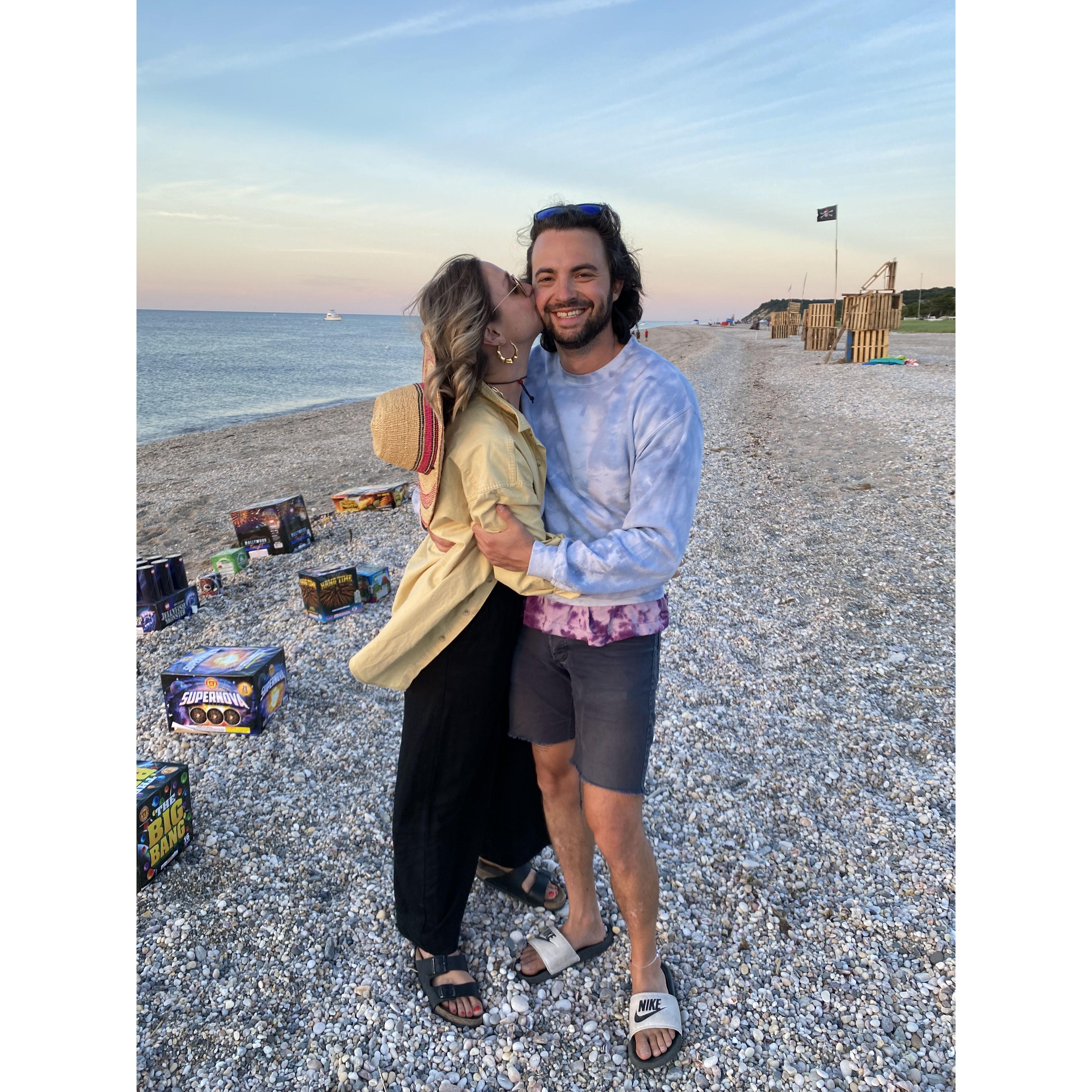 On the beach in Long Island for 4th of July