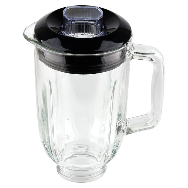 Veterger Replacement Parts 5-Cups Glass jar with lid,Compatible with BLACK&DECKER 10-Speed Blender BL2010BPA/BL2010BP/ BL2020S/ BL-2020/ BL2010BG