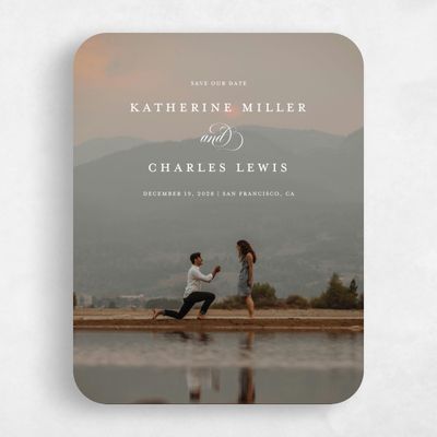 White Rounded Wedding Save the Date - Willow Photo