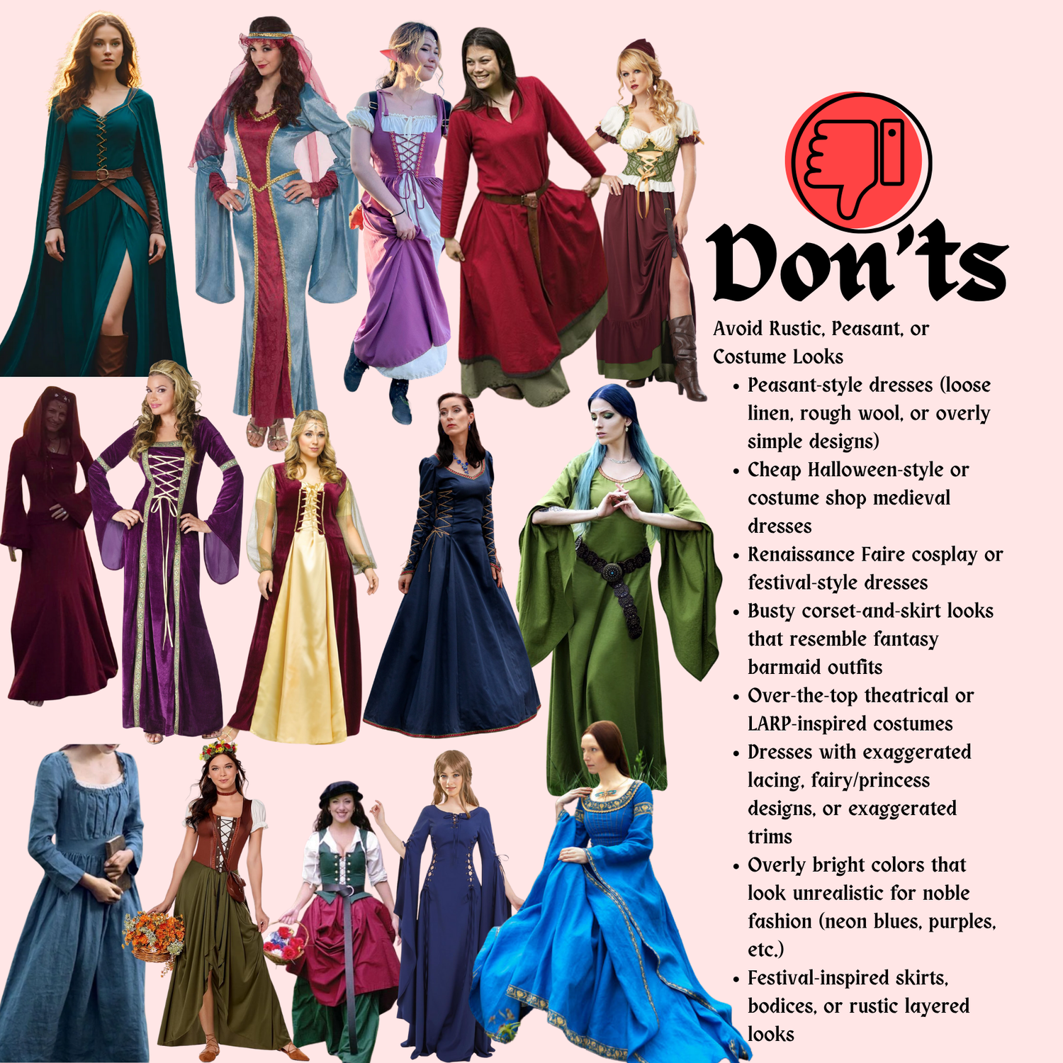 👀 This isn't a Halloween party. Avoid costumes, casual looks, and casual Renaissance Faire outfits. 🎃
