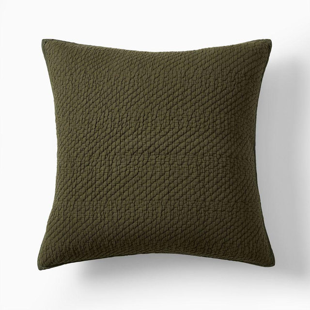 Reflections Matelasse Euro Sham, Dark Olive