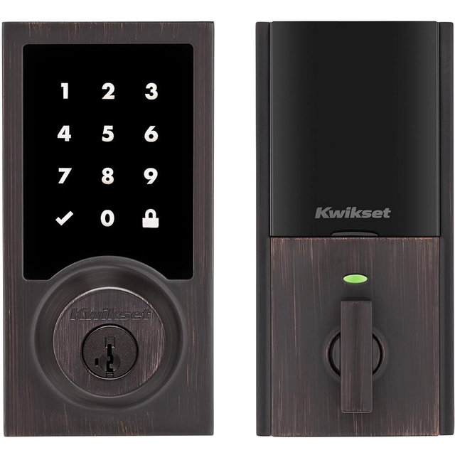 Kwikset HomeConnect 918 Contemporary Z-Wave Long Range Enabled Touchscreen Lock Works with Ring Alarm, Samsung SmartThings Hub Required, Sold Separately in Venetian Bronze