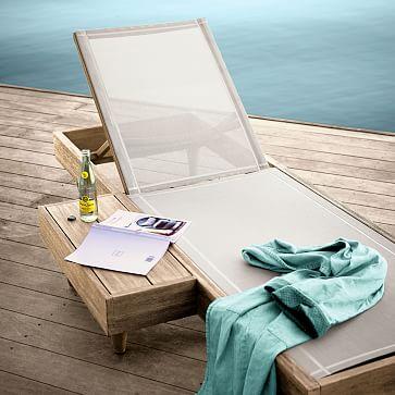Portside Outdoor Low Textilene Chaise Lounger