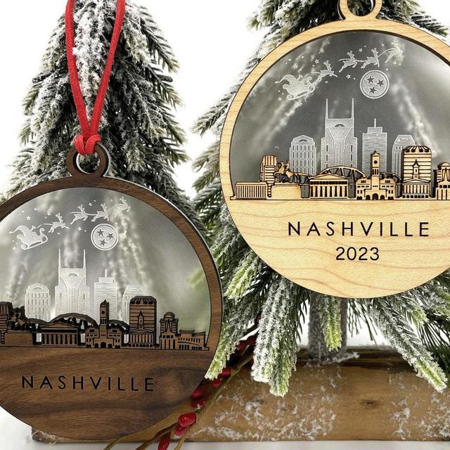 Nashville Skyline Christmas Ornament • Custom Nashville Ornament • Nashville Tennessee Ornament • Laser Cut Custom Ornament • 2023