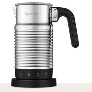Nespresso Aeroccino4 Dishwasher-Safe Electric Milk Frother with Four Styles of Preparation (Silver and Black)